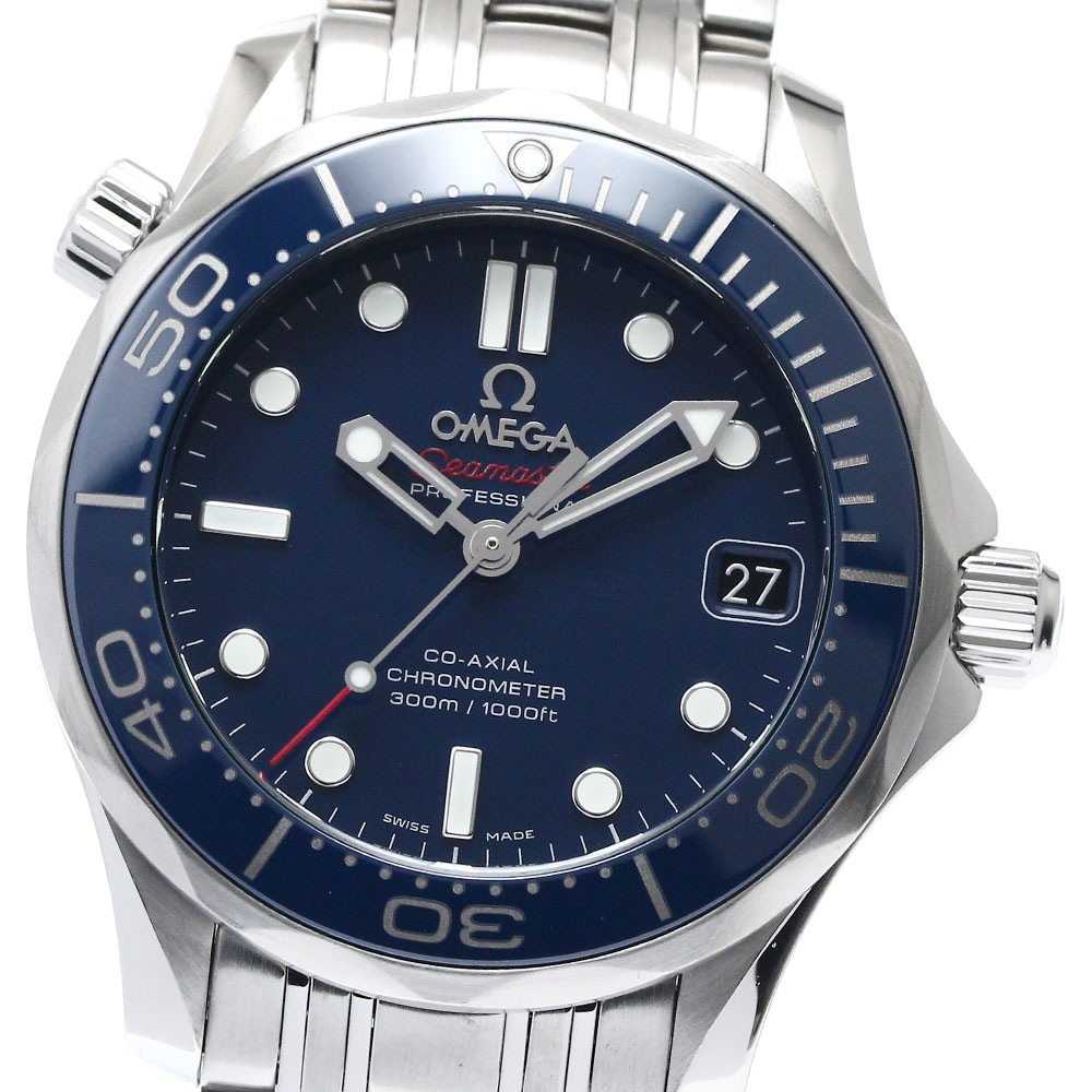 オメガ OMEGA 212.30.36.20.03.001 シーマスター300 コーアクシャル デイト 自動巻き ボーイズ 美品 保証書付き_877740【中古】