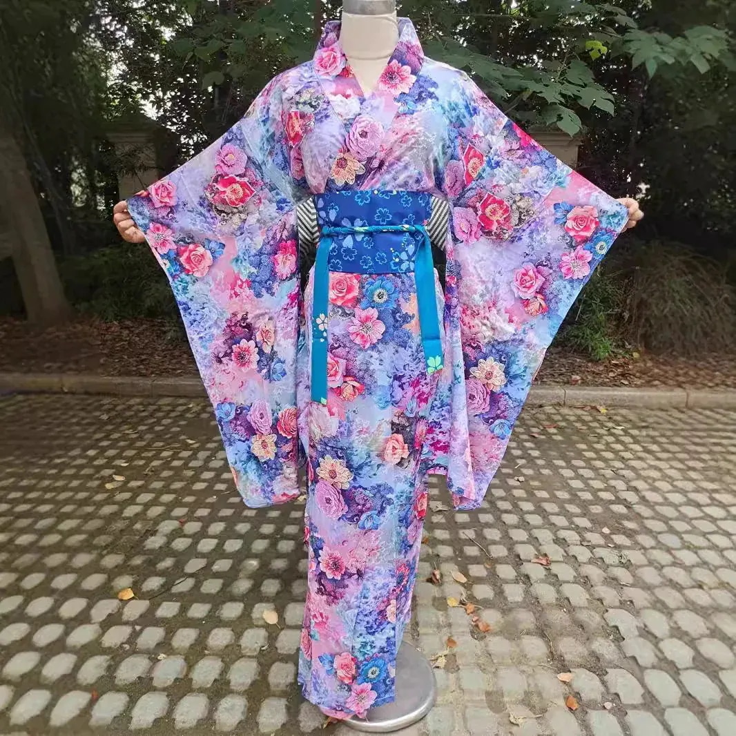 早買い早割 クロスボーダーの伝統的なレディースフォーマル浴衣ロングルーズセクシー着物ナノマルベリーシルクファッションナイトガウン