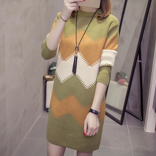 ワンピース レディース ショート ショート丈 膝上 袖あり 7分袖 七分袖 ラウンドネック 襟なし