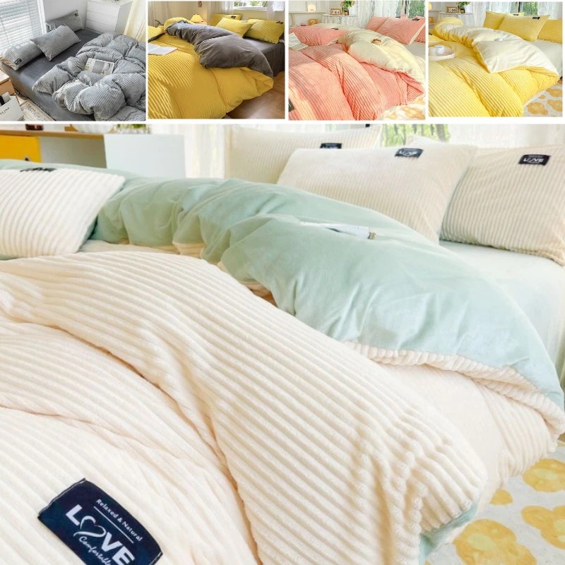 韓国ファッション 布団カバー ダブル 3点セット 4点セット 寝具カバーセット シングル 枕カバー 掛け布団カバー ベッドシーツ 敷き布団カー 寝具冬のベッド用品サンゴの絨毯のシーツ