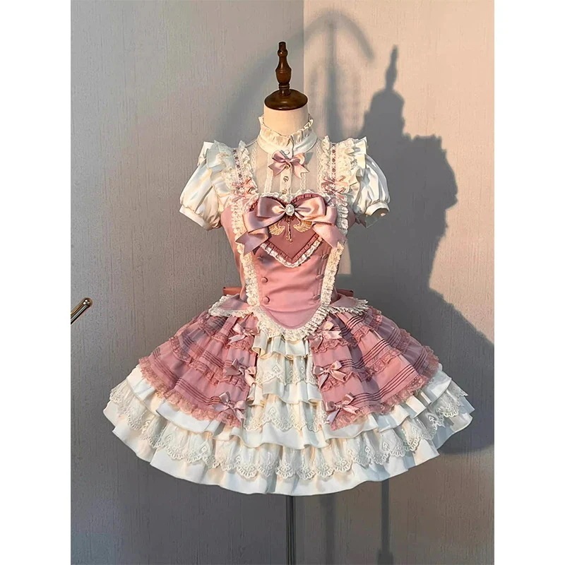 フィッシュボーンブラシャツスカートロリータスーツロリータ