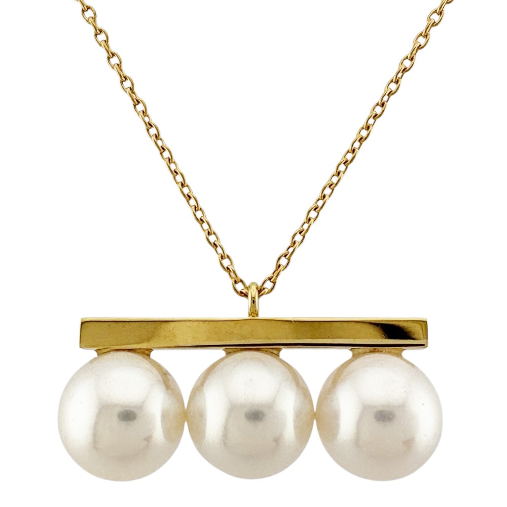 タサキ バランス ネオ ペンダント ネックレス 18金 K18イエローゴールド アコヤパール TASAKI 中古 美品