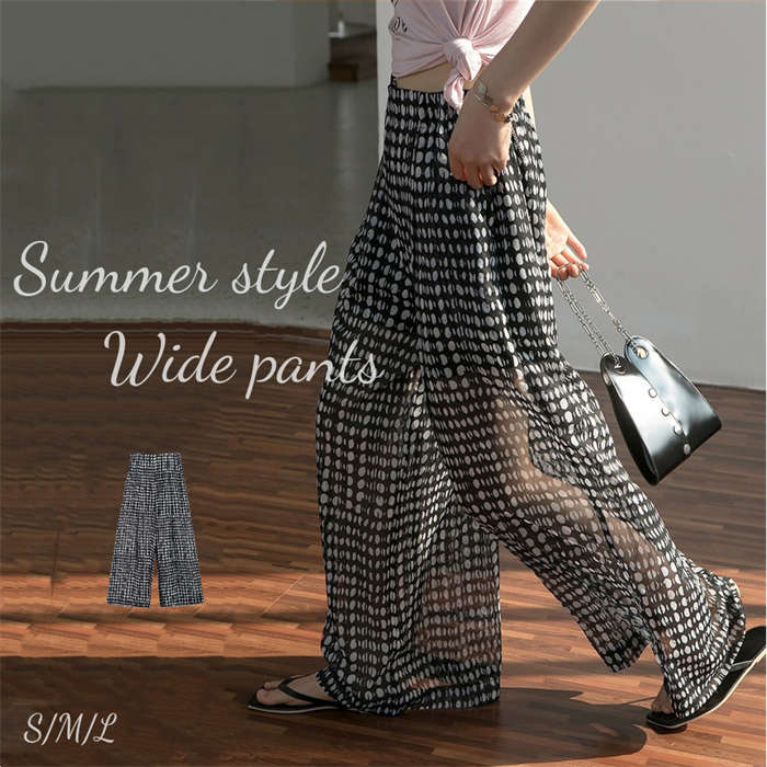 パンツ シフォンパンツ シフォン ワイドパンツ ガウチョパンツ レディース スカーチョ パンツ ボトムス ズボン きれいめ 大きいサイズ シアー 透け感 20代 30代 40代 50代 4,912円