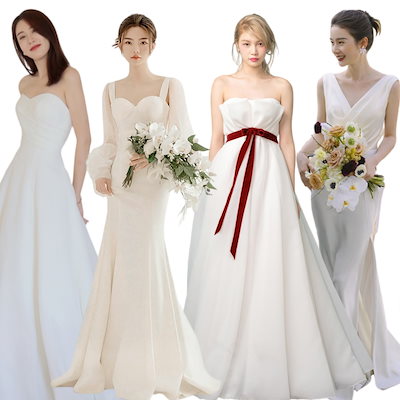 2024新品追加 ウェディングドレス白 パーティードレス 前撮り 結婚式二次会 サイズオーダーメイ