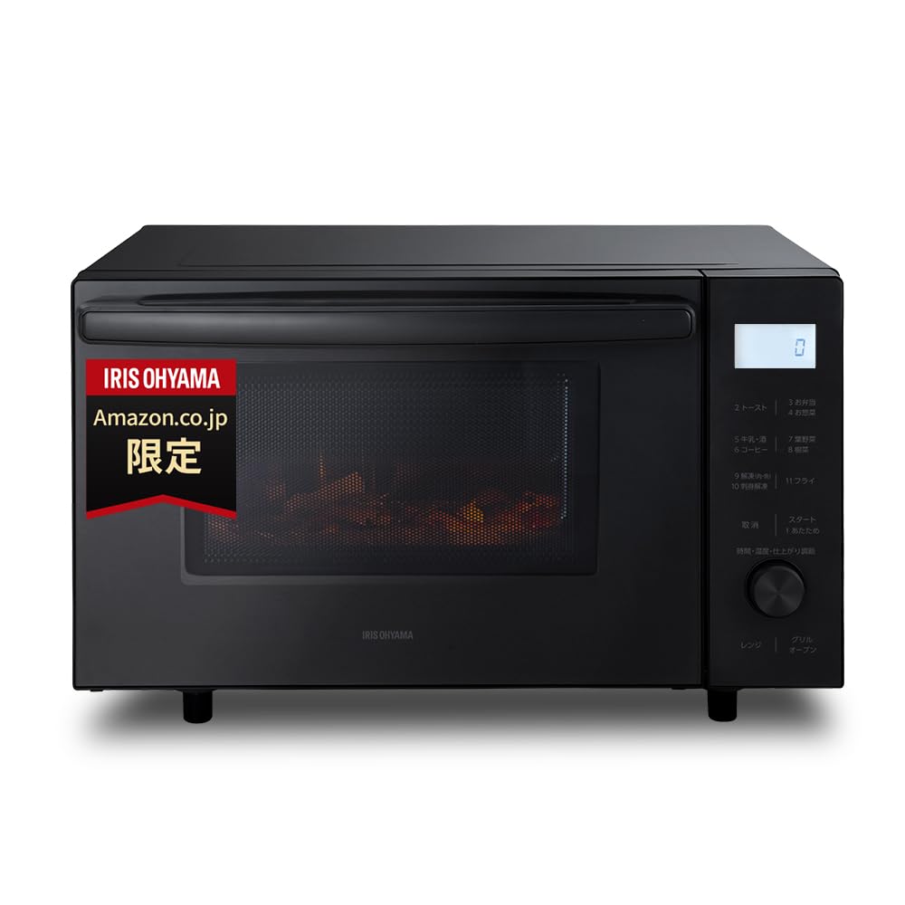 アイリスオーヤマ オーブンレンジ 18L フラットテーブル ヘルツフリー 全国対応 レンジ~600W オーブン~200℃ 自動メニュー11種 トースト 1年メーカー保証 アッシュ AMO-F1811