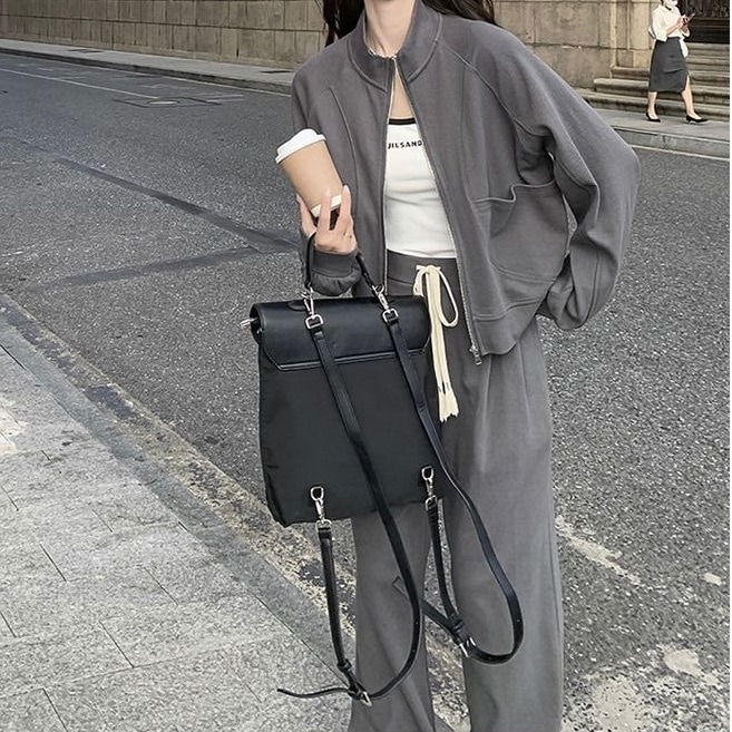 レディース トップス パンツ ボトムス スウェット ジャージ 部屋着 セットアップ 2点セット 上下セット ストレートパンツ 長袖 ハイネック Iライン ストリート ポケット ハイウエスト ドロスト