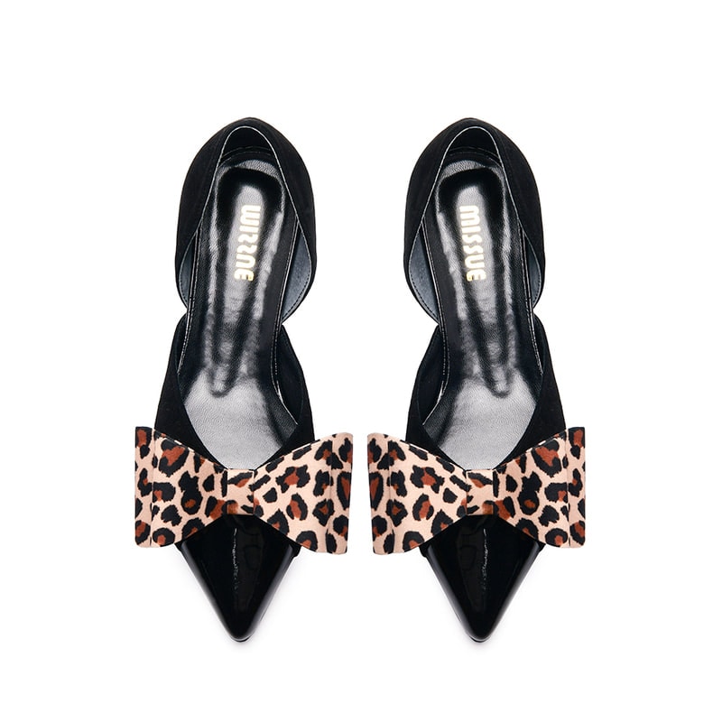 シグネチャーリボンフラットシューズ[レオパード]
