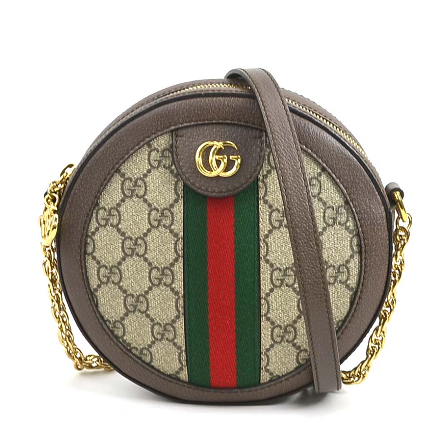 グッチ GUCCI 斜め掛けショルダーバッグ GGスプリーム PVC/レザー ベージュブラウン ゴールド レディース 550618 e58836i