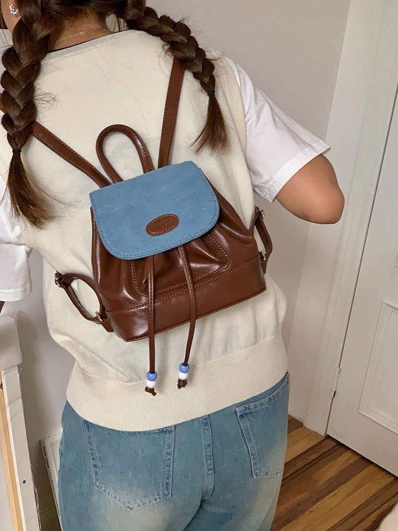 【超お得1つ買うと10個もらえる】メガ割ナップサック バッグ 新作 レトロ カウボーイ かわいい 女の子 ショルダーバッグ 学生 小型 リュック 通学バッグ