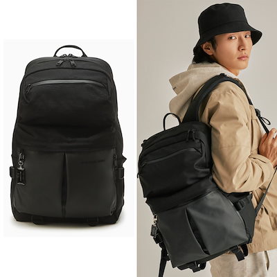 Qoo10] JILL STUART ブラック素材配色ナイロンバックパック J