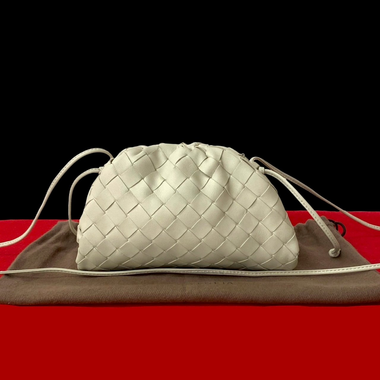 ミニ ザ ポーチショルダーバッグ レザー ホワイト 73748