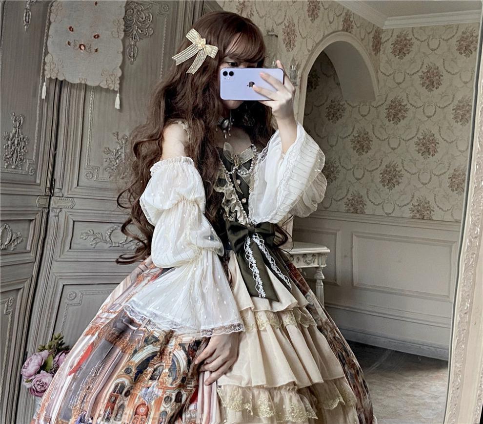 2024 新作 エレガント ロリータレディィスコスプレ服セット 華麗コスプレ服セット キャミワンピース カレッジウェア 韓国 手袖を送り