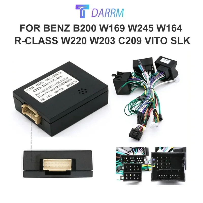 Canbusボックスアダプターデコーダー 16ピン電源配線ハーネスケーブル ベンツ B200 W169 W245 W164 Rクラス W220 W203 C209 Vito SLK対応 輸入品