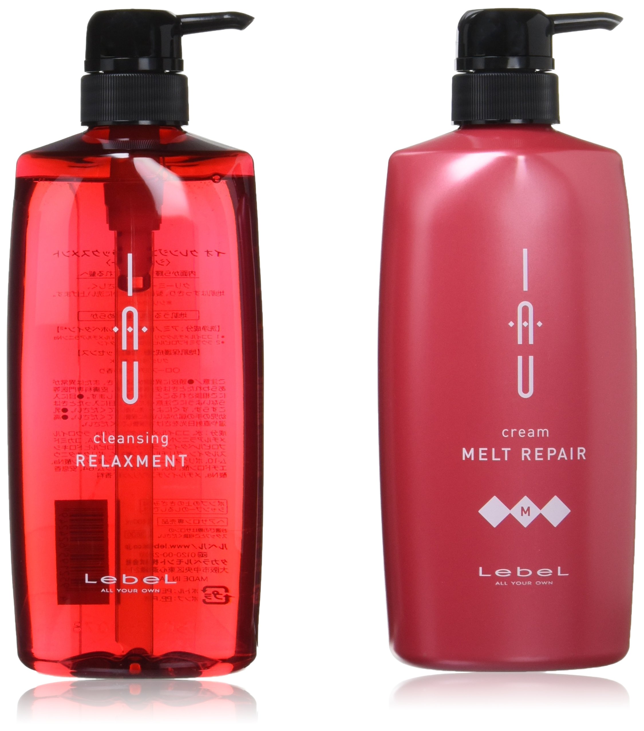 ルベル IAU イオ クレンジング リラックスメント(シャンプー)600ml＆イオ クリーム メルトリペア トリートメント600ml