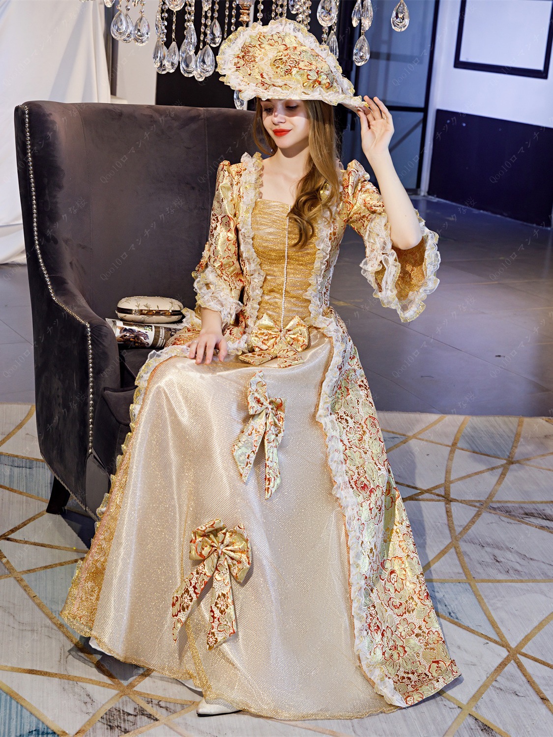 【新品追加】【最安値挑戦】ハロウィン大スカート春の仙女ヨーロッパ宮廷服レトロパフォーマンス合唱服プリンセス服メイドロングスカート-68