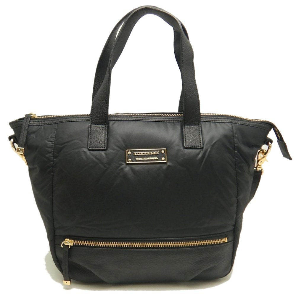 2WAY ハンドバッグ ナイロンxレザー ブラック レディース /253550【中古】