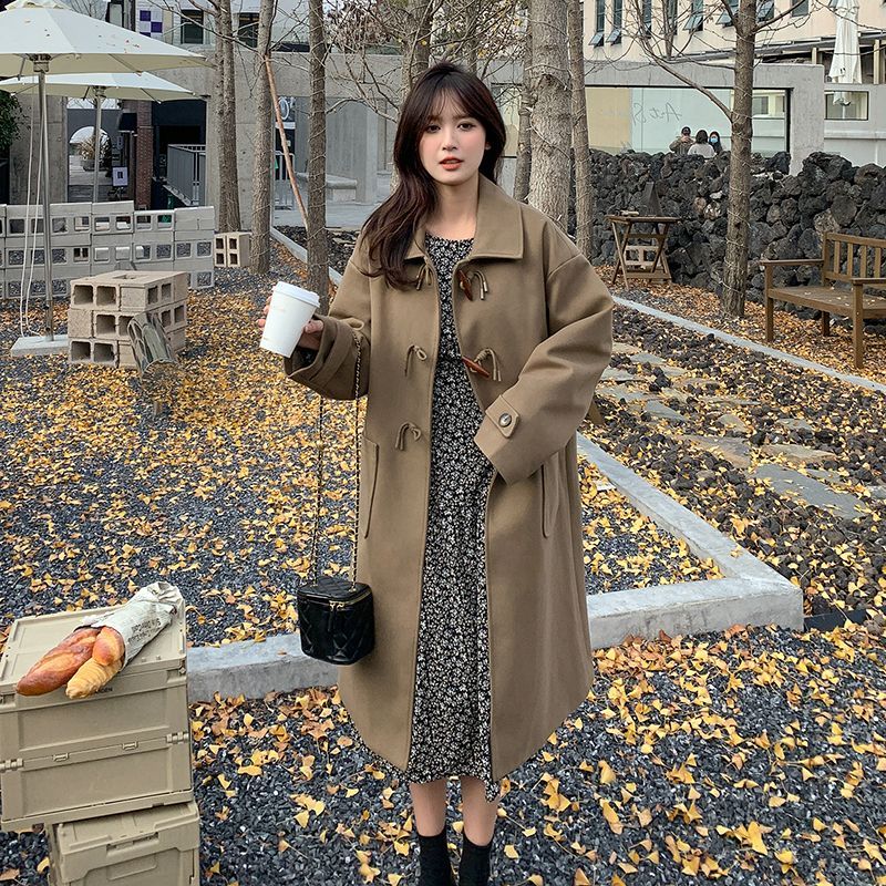 新作 韓国春 ロングチェスターコート 韓国ファッションても い大きいサイズS-2XLコート レディースラシャジャケットコートロングコートレディース 冬