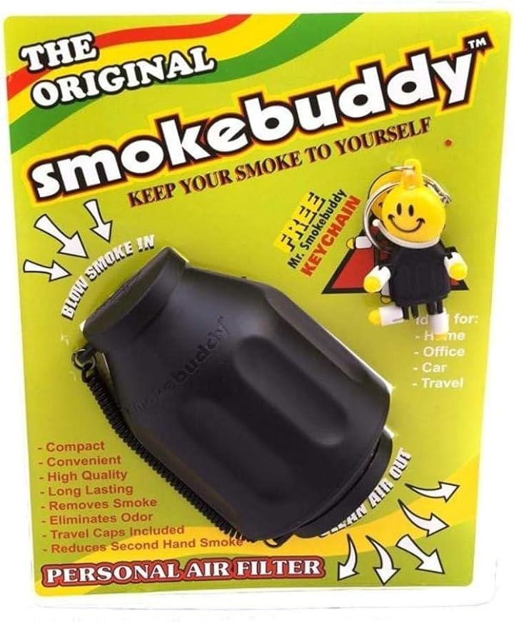 スモークバディ 煙草の消煙消臭 エアフィルター 携帯用 HEPAフィルター Smokebuddy( ブラック, Original)