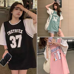 スポーツバスケットボールのユニフォームは2人の学生の半袖Tシャツの女性を偽造します夏のBF風半袖