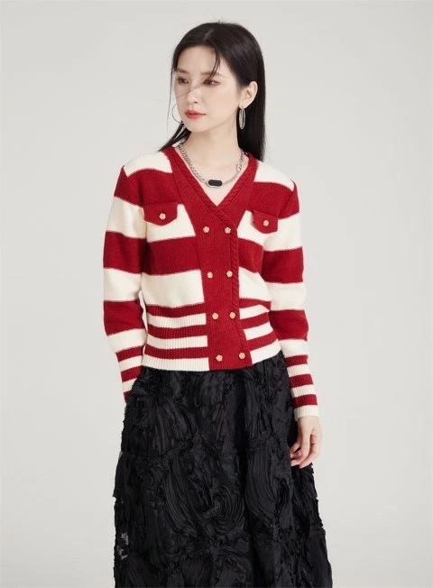 トップス 長袖 ニット Vネック ボーダー ユニーク カジュアル レディース大きいサイズ レディース きれいめ 半袖 七分袖 五分袖 無地 冬春 cut and sewn