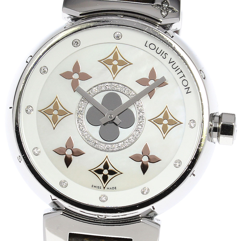 ルイヴィトン LOUIS VUITTON Q13MT タンブール 10Pダイヤ クォーツ レディース 箱保証書付き_811160【中古】 108,240円