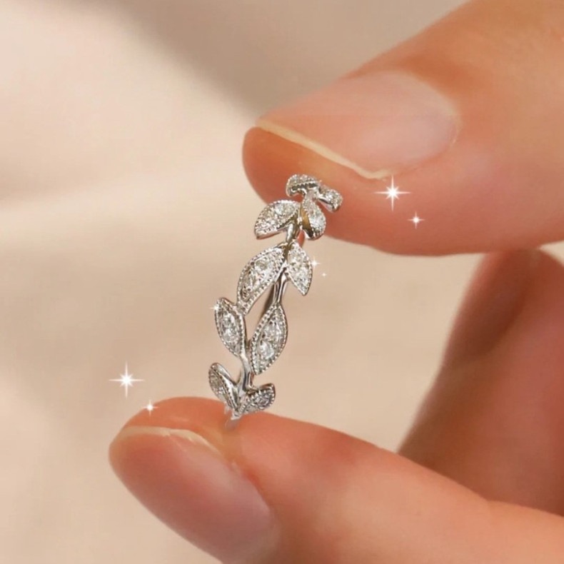 リング 枝 レディース 指輪 プラチナ ホワイトゴールド 重ね付け フラワー プレゼント 女性 ギフト シンプル クリスマス シルバー925 ギフト 贈り物 ピンキーリング 木の葉 サプライズ