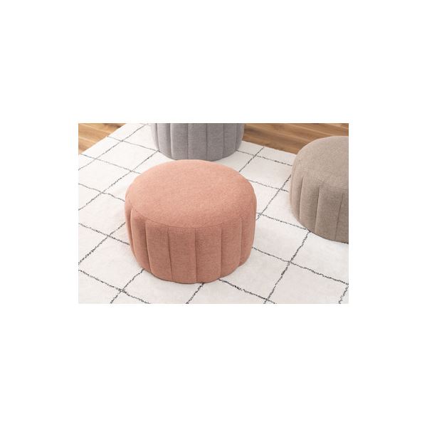スツール オットマン 約幅60×奥行60×高さ35cm ピンク 木フレーム ポリエステル リビング インテリア家具 完成品