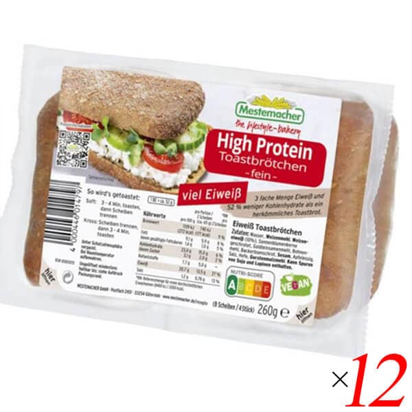 MIE メステマッハー プロテイントーストロール 260g（8スライス） 12個セット