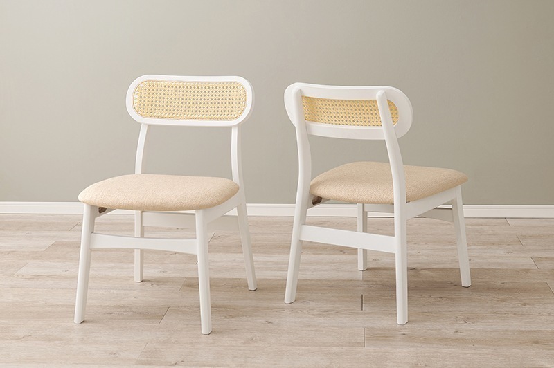 ダイニングチェア 椅子 2脚セット おしゃれ 籐 ラタン 韓国 かわいい チェア いす イス 座面高42cm