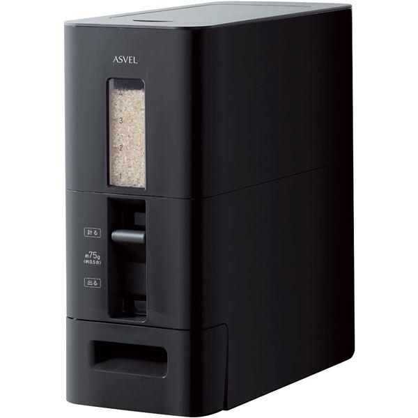 アスベル ASVEL S 計量 米びつ 6kg ブラック