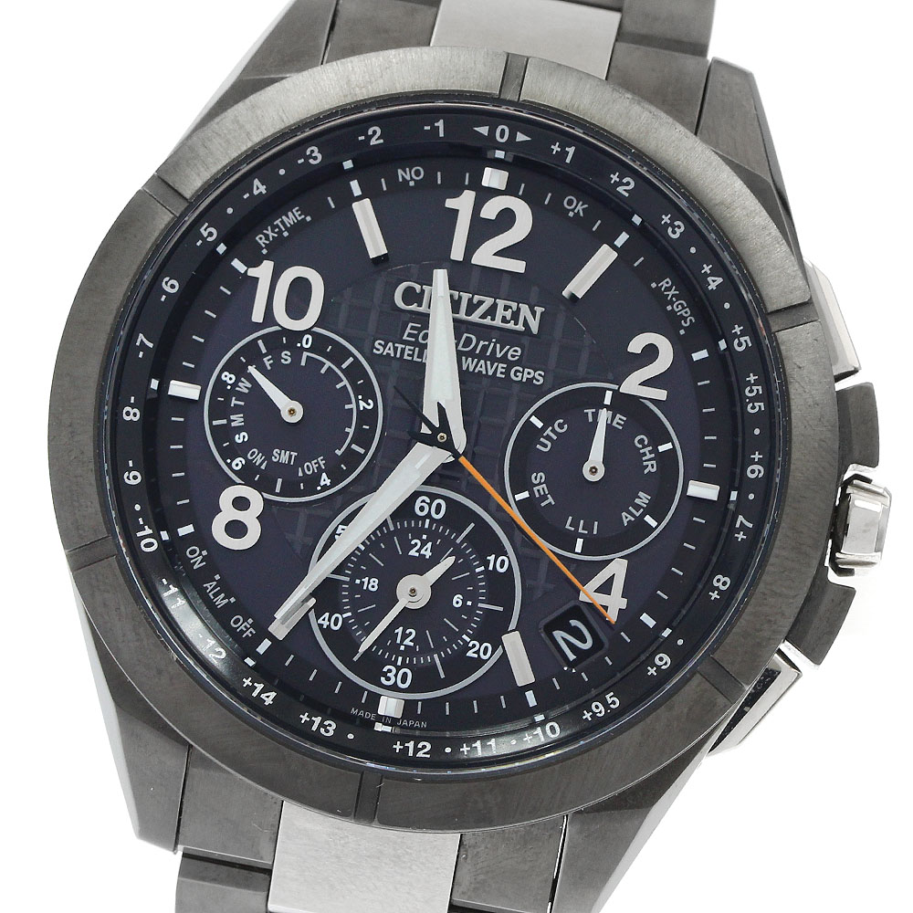 シチズン CITIZEN F900-T023525/CC9075-52E アテッサ エコドライブ サテライトウェーブ GPS ソーラー電波 メンズ 良品 箱・保証書付_951995【中古】
