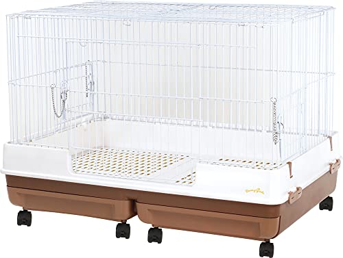 ミニマルランド うさぎのカンタンおそうじケージ ブラウン ワイド