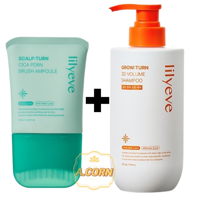 [ヘアケアセット]3Dボリュームシャンプー500ml +スカルプターンヘアアンプル100ml/シカPDRN/シャンプー /抜け毛ケア/脱毛ケアアンプル/頭皮ケア/抜け毛ケアアンプル/韓国コスメ/グロー