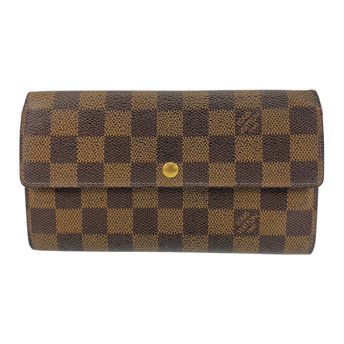 ダミエ ポシェット ポルト モネ クレディ ブラウン ゴールド金具 PVC N61725 長財布 ロングウォレット レディース 411381