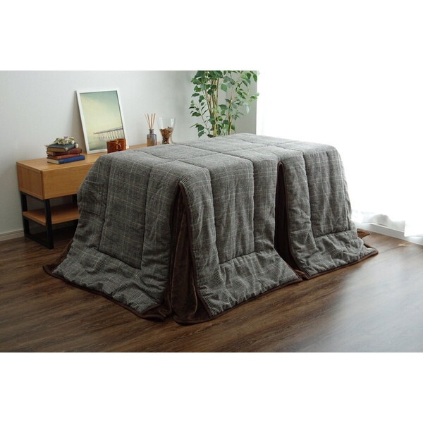 1181580133530 こたつ布団 洗える 長方形 ハイタイプ シンプル ツイード調 グレー 約235×275cm メーカー直送