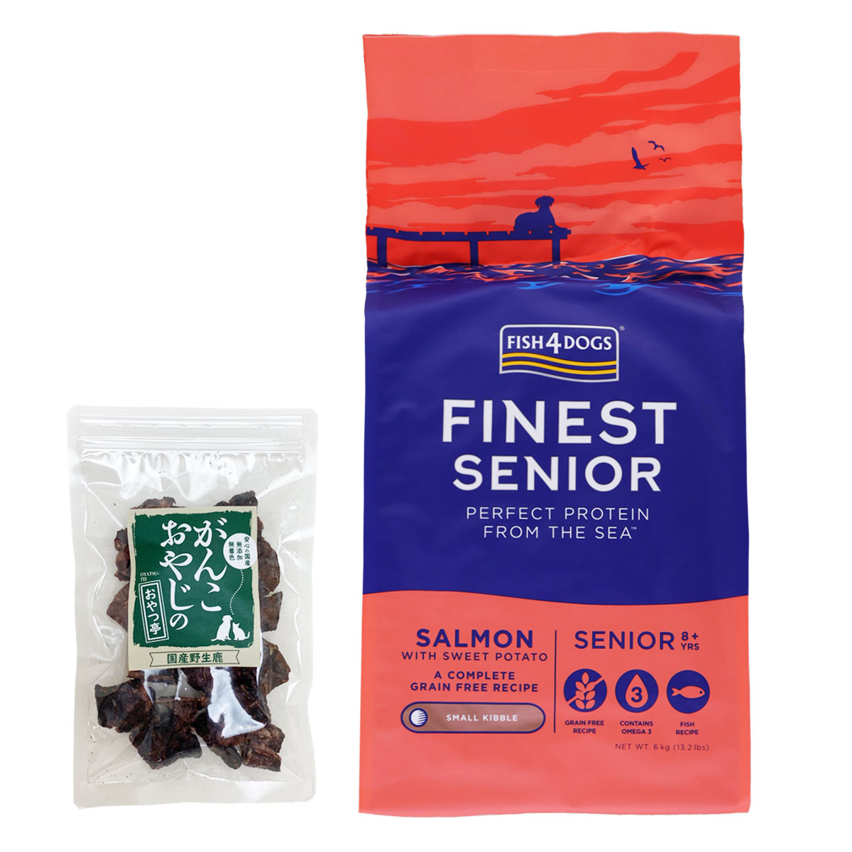 ファイネスト サーモン シニア 小粒 6kg【国産鹿ラング15g付き】