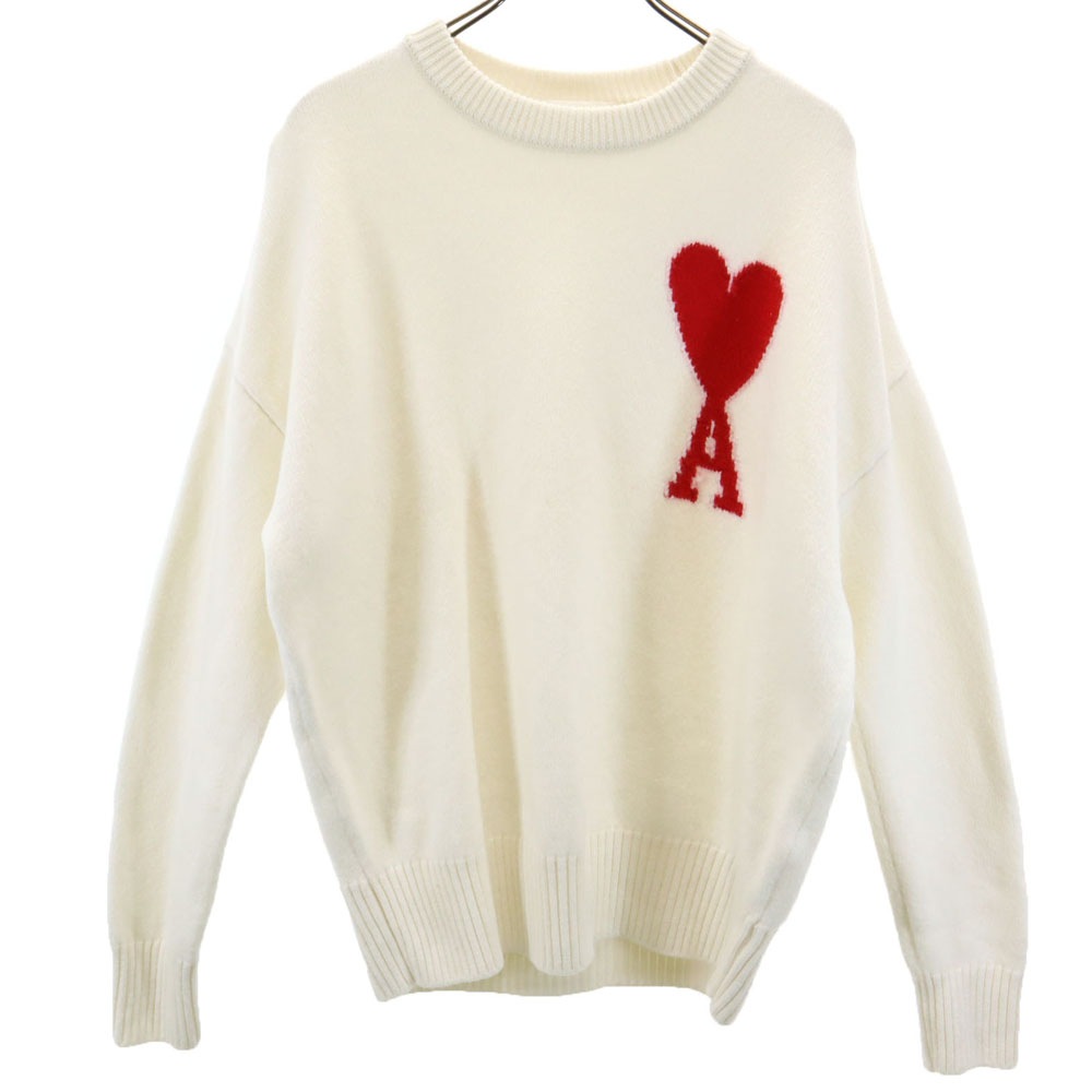 アミ ブルガリア製 長袖 セーター S ホワイト ami ニット レディース