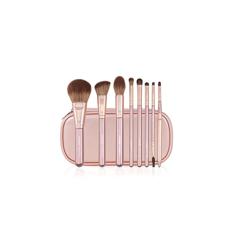 SIXPLUS シックスプラス 8本 メイクブラシセット Dawnシリーズ 柔らかい メイクブラシ 描きやすい 化粧ブラシ 化粧ポーチ付き ピンク 9,371円