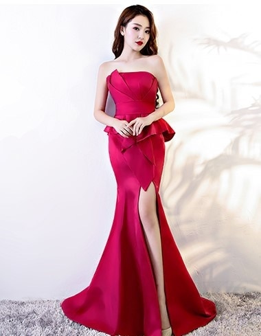 1859.ペプラムバックコンシャスドレス（ワインレッド）2019 春夏 sale 春夏 sale ワンピース マキシ オフショルダー ロング お呼ばれ パーティー 結婚式 披露宴 二次会 女子会 レス