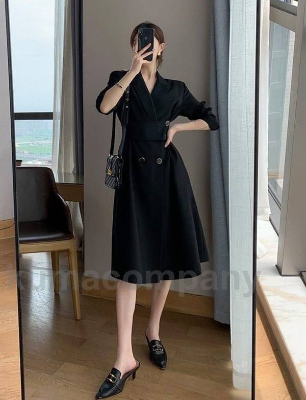 カシュクール ワンピース 長袖 ミモレ丈 膝下 黒 Aライン ウエストマーク 大きいサイズ 3L 4L 5L 6L 結婚式 お呼ばれ ドレス 卒業式 入学式 オフィス 通勤服 20代 30代 40代