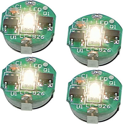 他サイト： 小型 LED ライト 4個 マグネット スイッチ ワイヤレス プラモデル フィギュア ガンプラ ジオラマ ミニ 電飾 ボタン電池( ウォームホワイト)の商品画像
