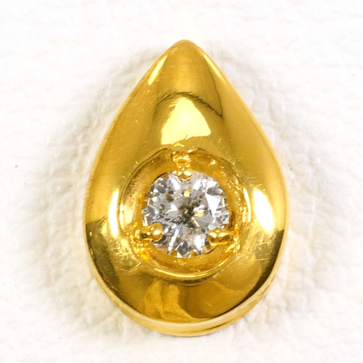 K24 24金 YG イエローゴールド ペンダントトップ ダイヤモンド 0.1ct 総重量約0.8g 中古