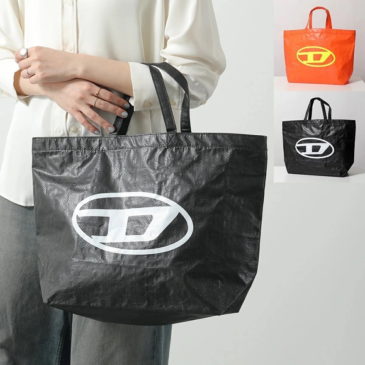 DIESEL KIDS ディーゼル キッズ トートバッグ WRITTEN J02129 KXBK5 レディース ガールズ ショッピングバッグ Dオーバル ロゴ 鞄 カラー2色