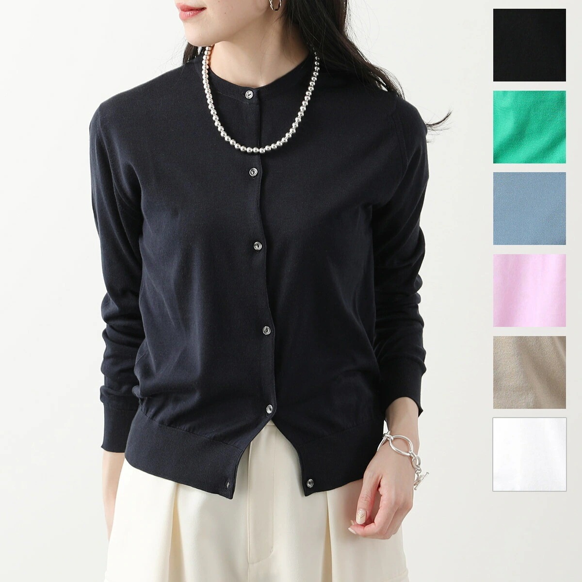 JOHN SMEDLEY ジョンスメドレー カーディガン ELINOR MODERN FIT レディース 30G 長袖 クルーネック ニット シーアイランドコットン カラー7色 【mega】