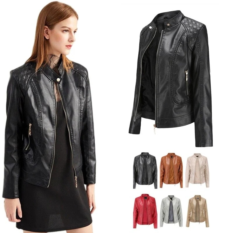 「即納」 キルティング肩飾り 「ヨーロッパ風」春ジャケット レザー ジャケット 【メーカー直配 S-4XL】 レディース 防寒ライダース ボア メガ割30%までに制限