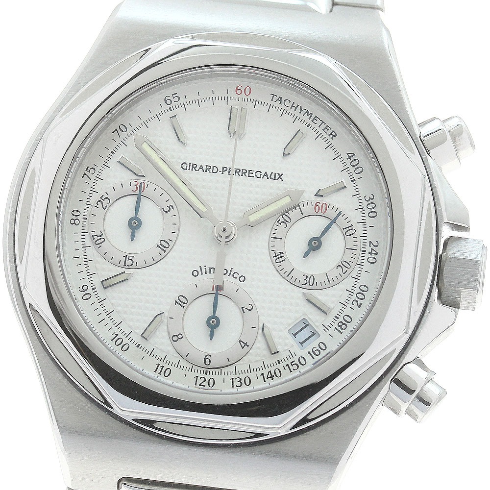 ジラール・ペルゴ GIRARD PERREGAUX 80170 ロレアート デイト クロノグラフ 自動巻き メンズ 美品 保証書付き_882824【中古】