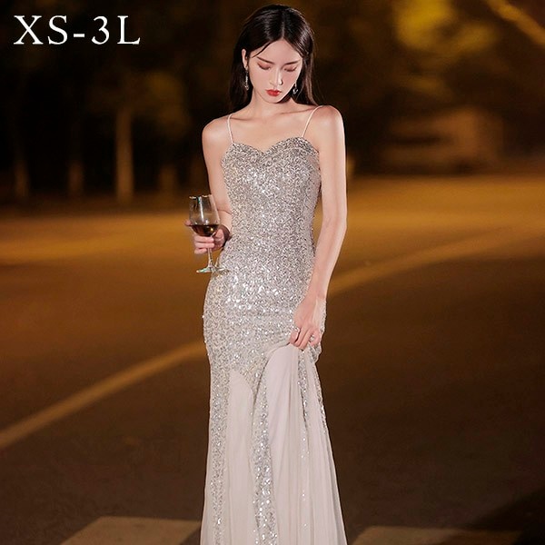 マーメイドドレス 大人 ピアノ 発表会 ロングドレス 小さいサイズ キラキラ ホルターネック 演奏会 結婚式 母親 演奏会用ドレス ロング 披露宴 レディース 演奏会ドレス ピアノ発表会 韓国 イブニ