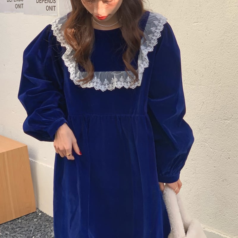 2color レディース ワンピース レース バイカラーワンピース ロング丈 異素材MIX 5,678円