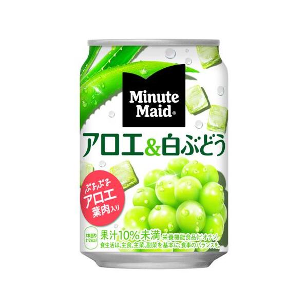 【3ケース】ミニッツメイド 朝の健康果実アロエ&白ぶどう 280g缶 *72個