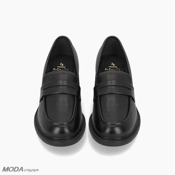 軽量クッションUPヒールローファーチャンキー女性ローファー2XWD43XO-GN